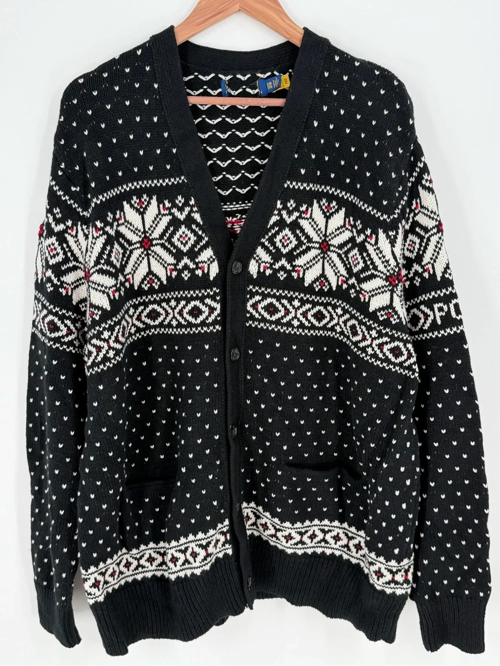 Polo Ralph Lauren Fair Isle Snowflake Cardigan Cotton Cashmere Sweater 2XB